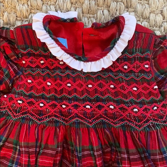 Anavini Hand Smocked Christmas dress 3m - Picture 3 of 3